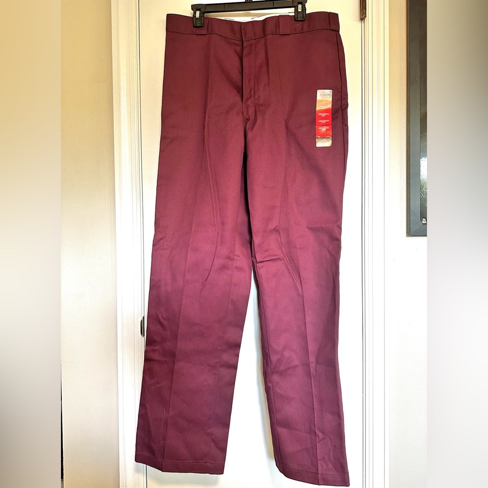 Dickies 874 Original Fit Work Pants - 36x34 Burgundy